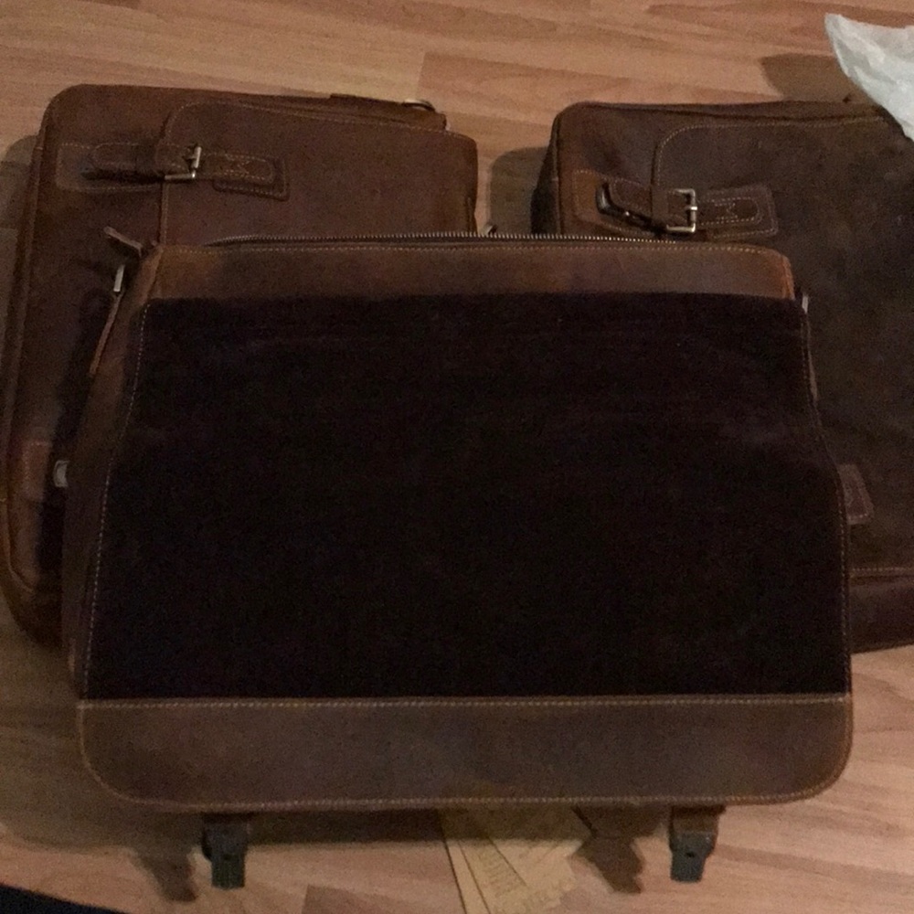NWT Kattee Leather Briefcase Laptop Messenger Bag - Picture 8 of 9